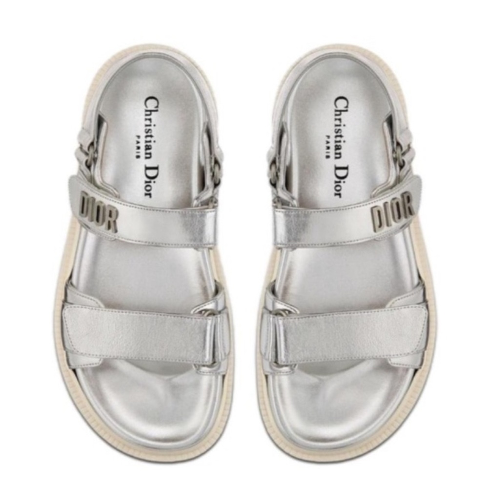 DIOR Act Dad Sandal Metallic Silver Size 39